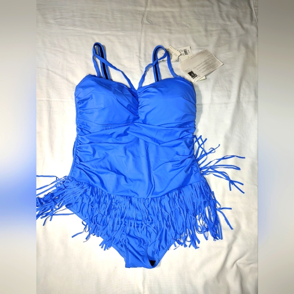 Blue Fringe Women's Swimsuit